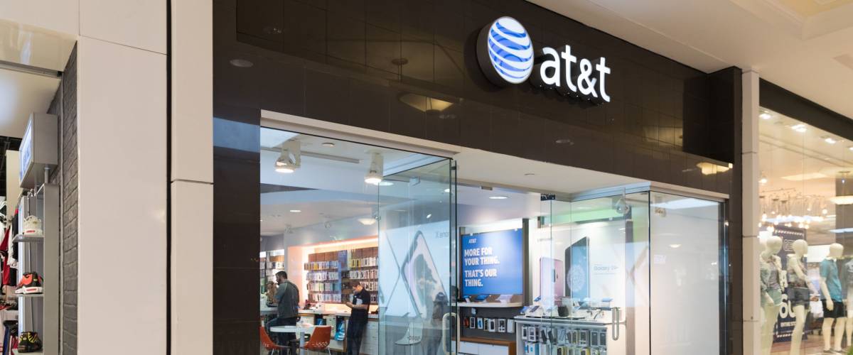 Philadelphia, Pennsylvania, May 19 2018: AT&T Retail Store. AT&T Inc. is an American Telecommunications Corporation IX