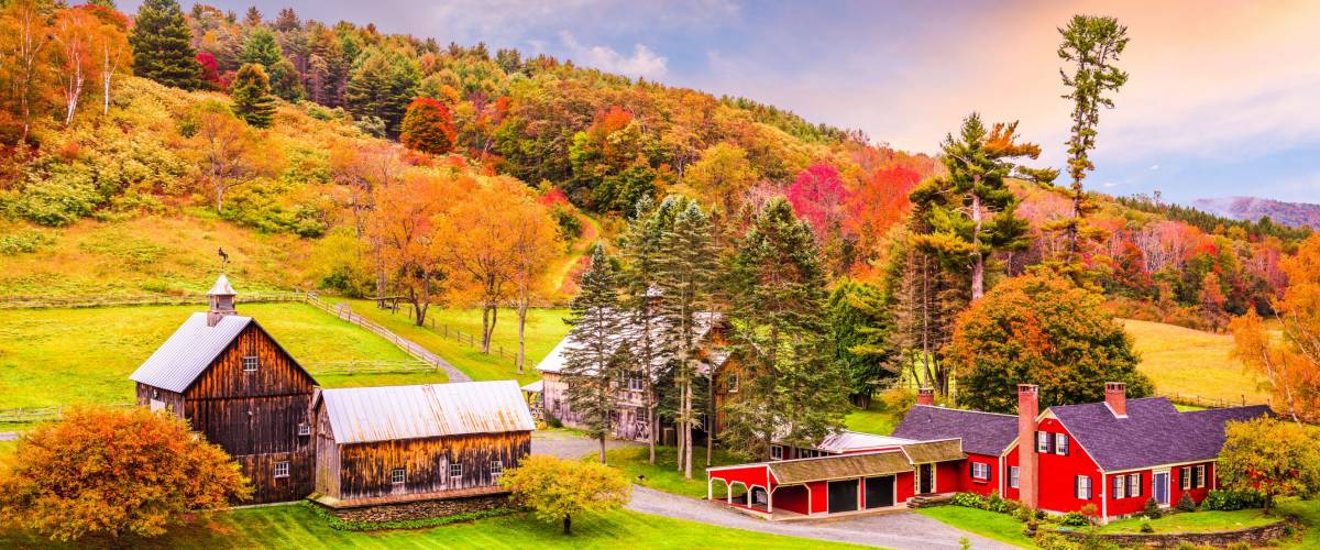 Vermont, USA early autumn rural scene.