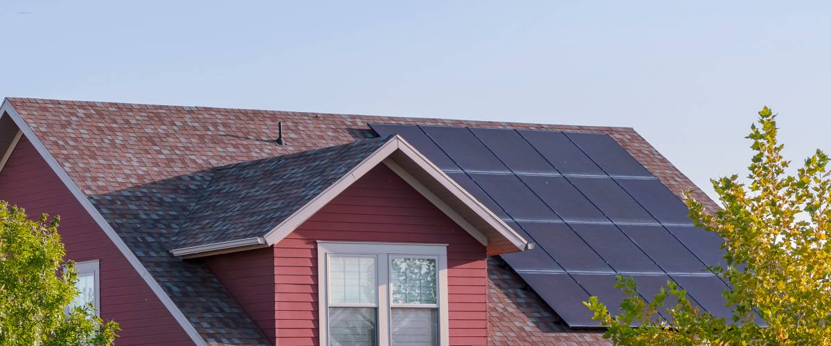 Solar panels on roof