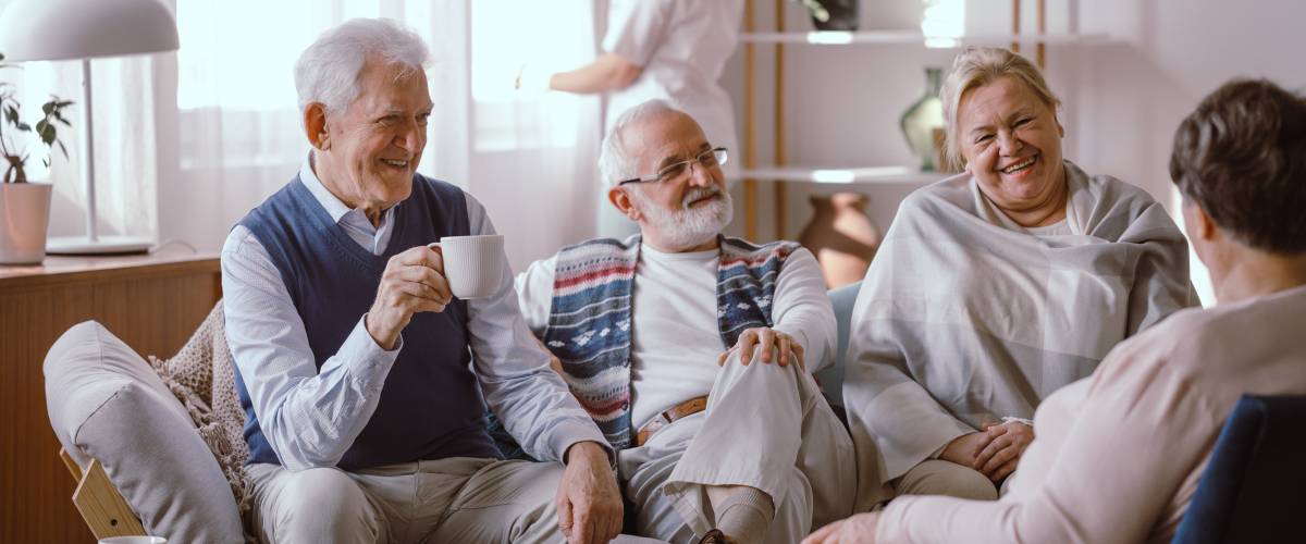 Group of elderly people chatting