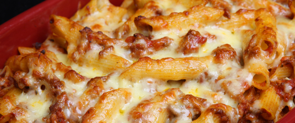 Baked rigatoni pasta
