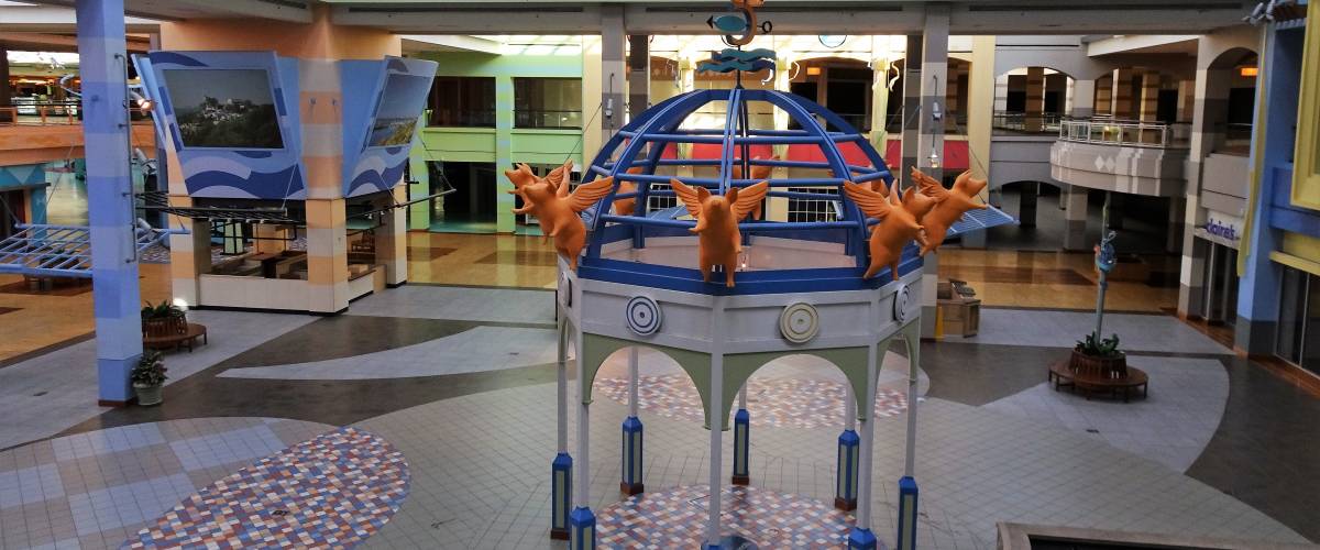 The empty center court at Forest Fair Mall, May 2018