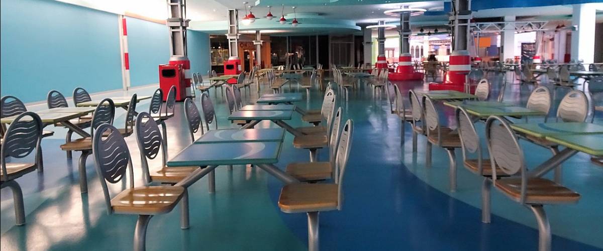 Nautical themed food court, Forest Fair Village Mall, a dead mall, in Cincinnati, Ohio.