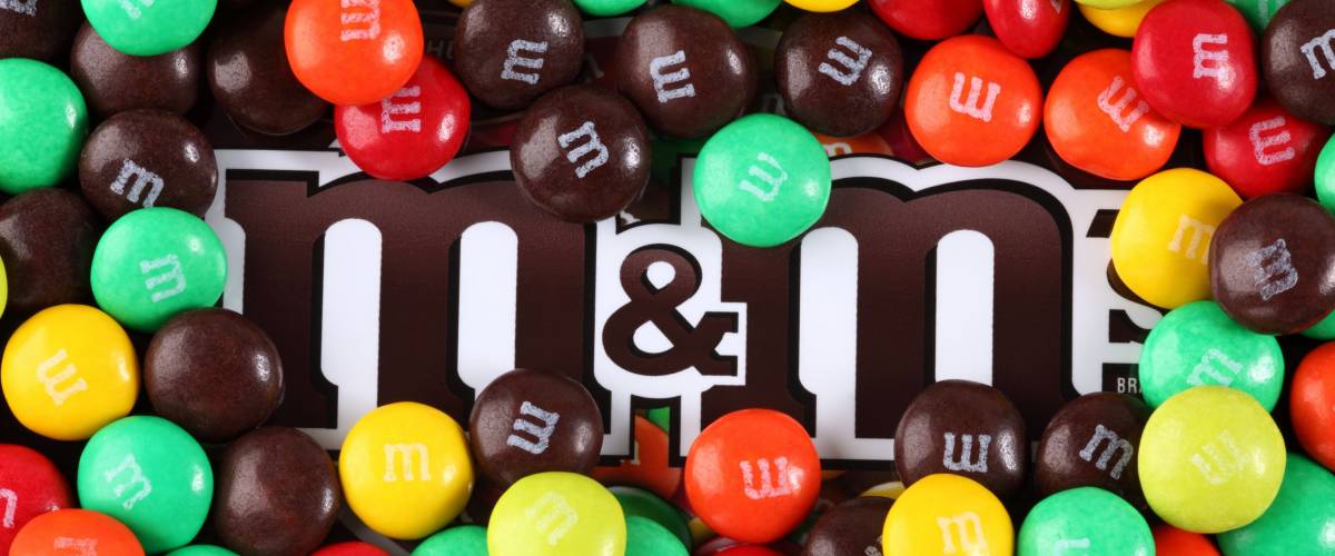 Tambov, Russian Federation - August 26, 2012: M&M's candy on M&M's brand. M&M's produced by Mars, Incorporated.