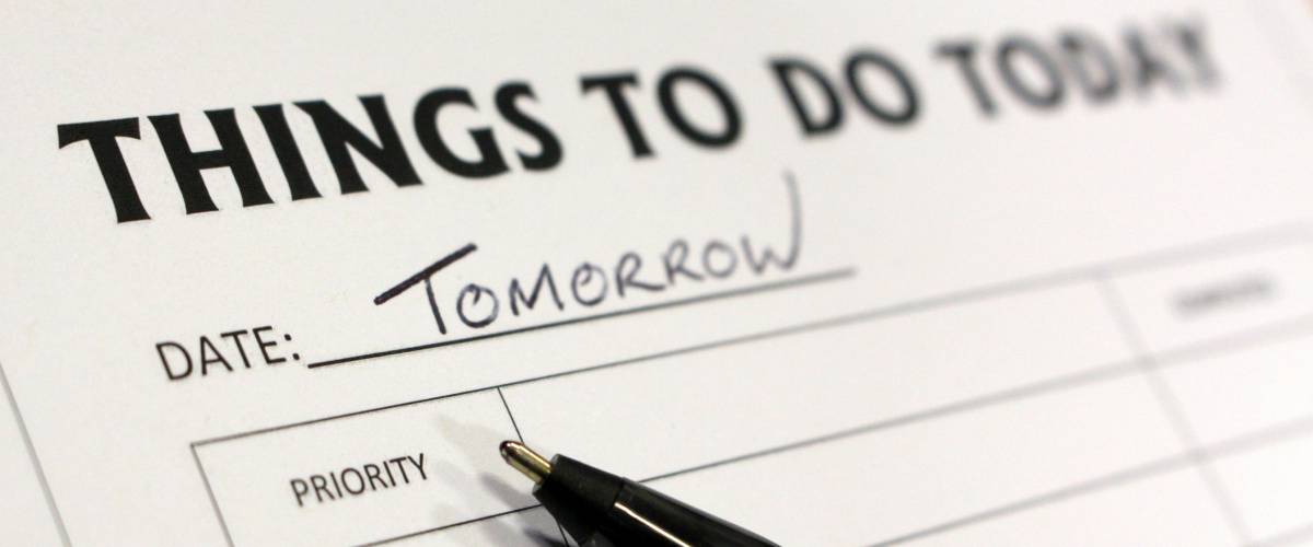 A standard To Do List, with tomorrow as the date. Procrastination concept
