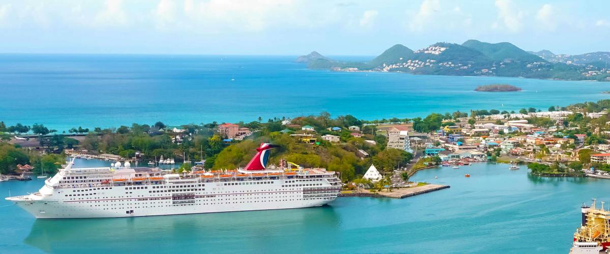 Carnival Cruise Ship Fascination at dock in St. Lucia