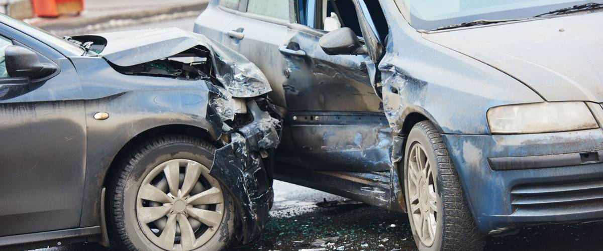 Car crash accident on street