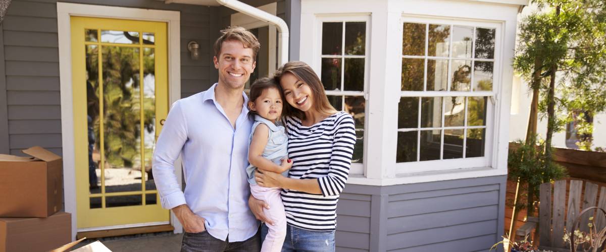 young family moving into first home