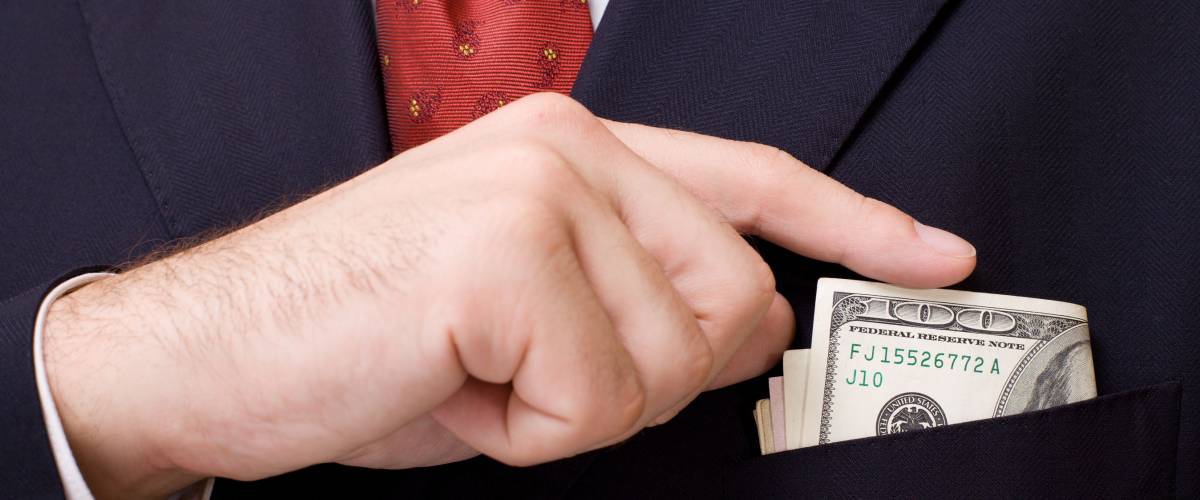 Putting money in front blazer pocket