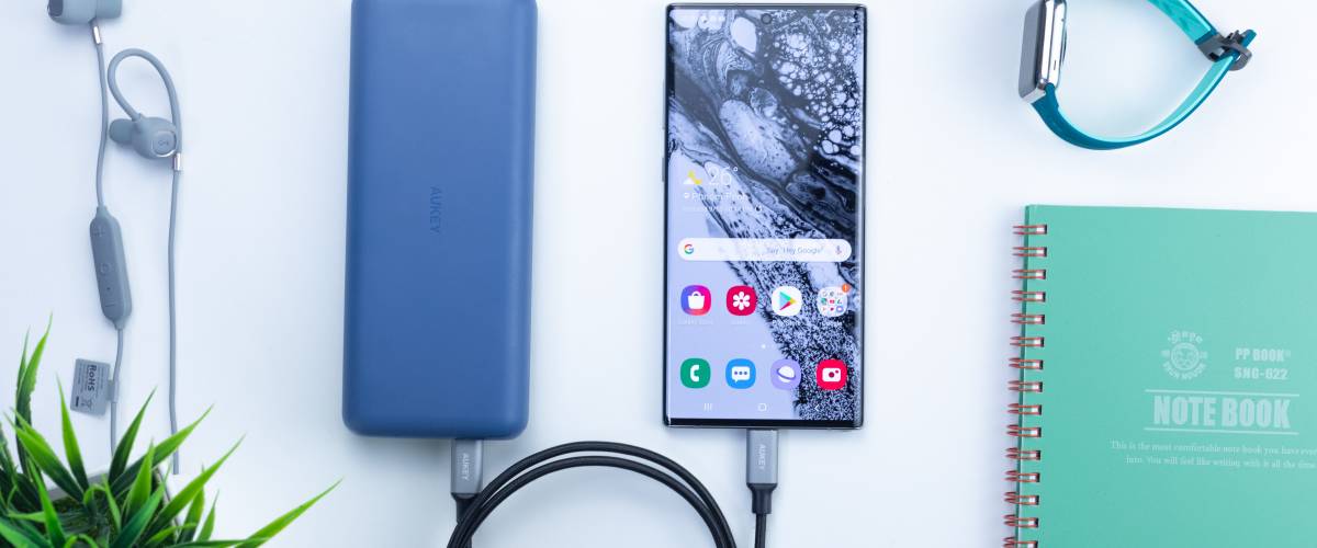 Two smartphones linked