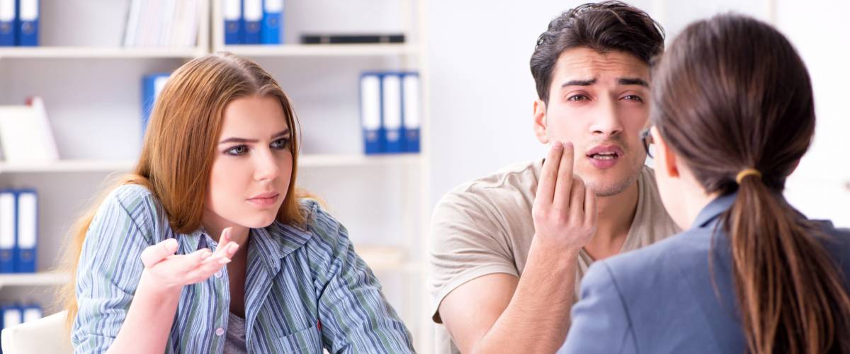 Young family breaking up with their current bank