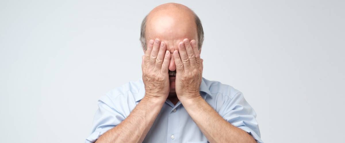 man embarrassed
