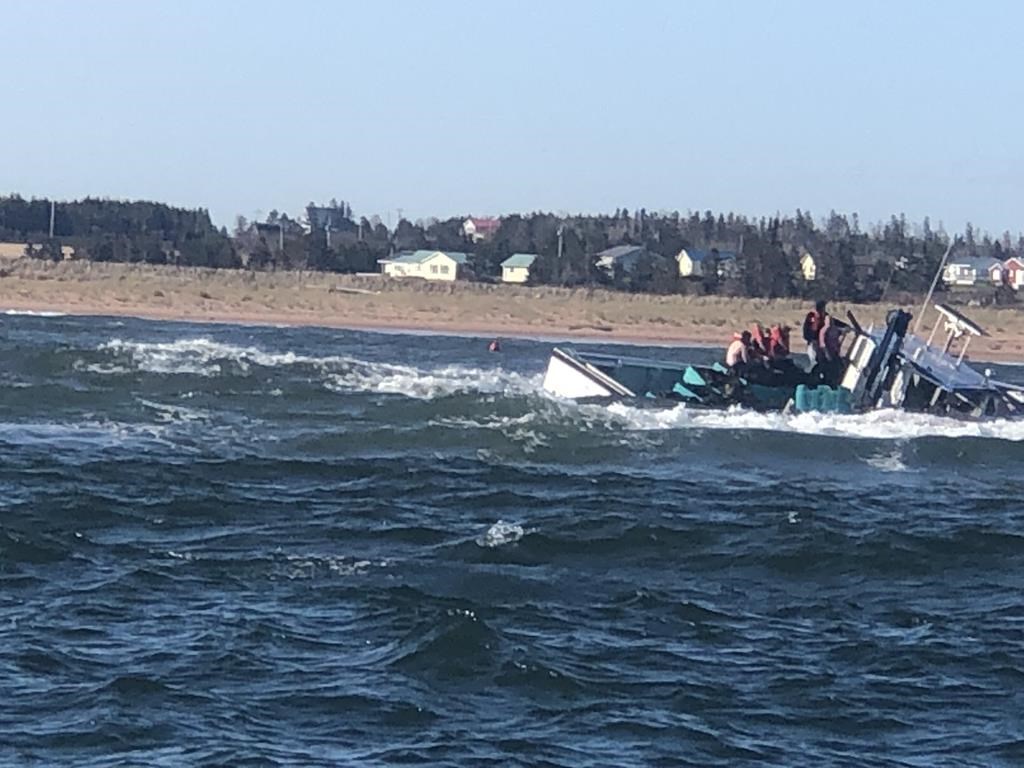 Five crew members from a mussel fishing boat that ran aground in rough seas off Prince Edward Island&amp;rsquo;s North Shore are safe following a rescue by a local fire department on Monday, May 