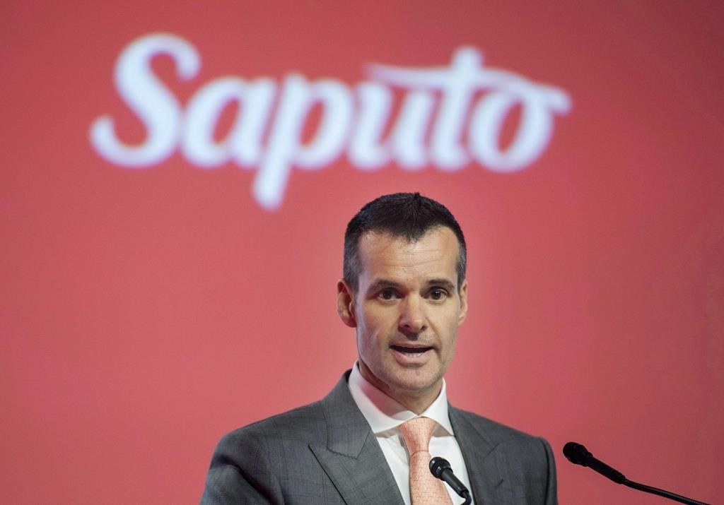 Saputo Inc., chairman of the board and CEO Lino Saputo Jr., addresses the company&#039;s annual general meeting in Laval, Que., on Aug. 7, 2018. 