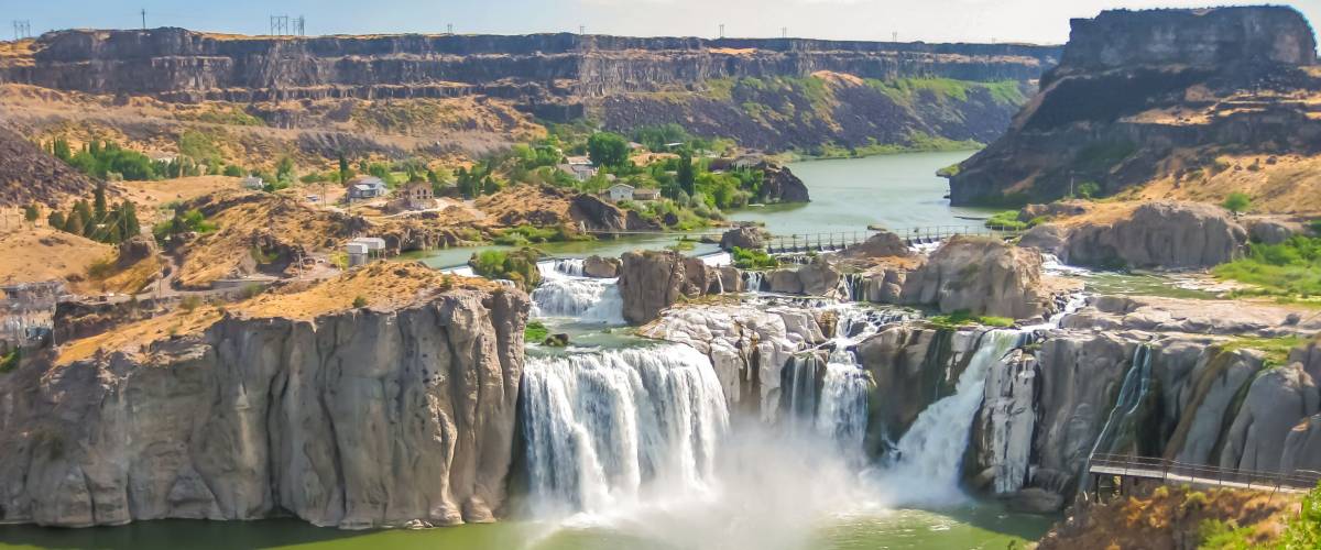 Spectacular aerial view of Shoshone Falls or Niagara of the West, Snake River, Idaho, United States.