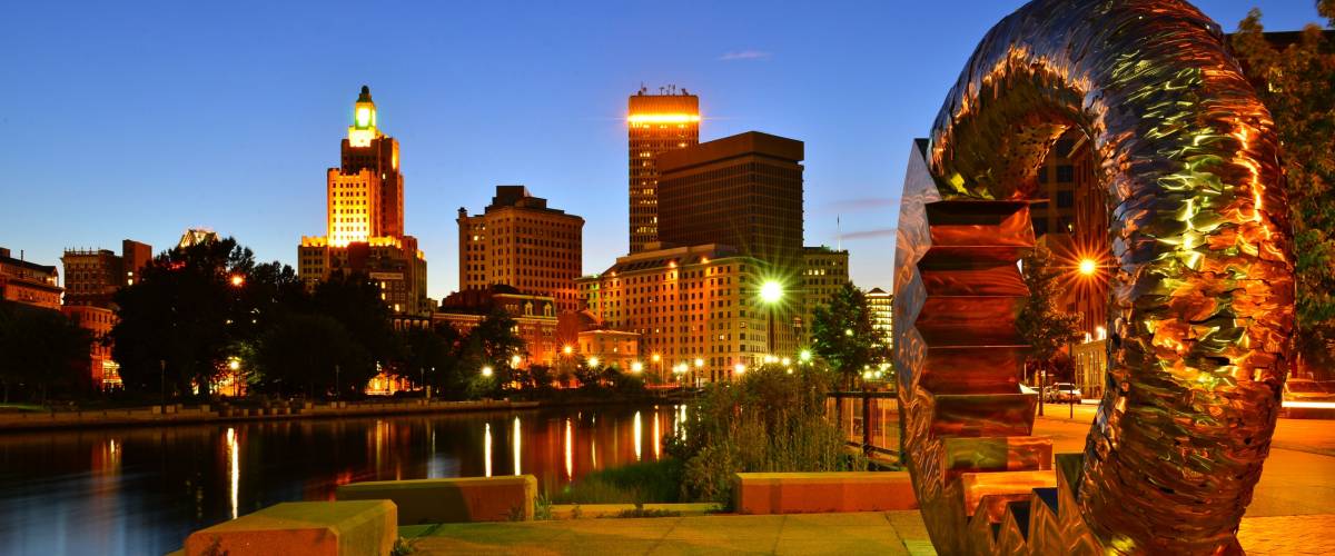 PROVIDENCE, RI - JULY 6 : Providence, RI Skyline on july 6th, 2013. It is the capital and most populous city in Rhode Island and was one of the first cities established in the United States.