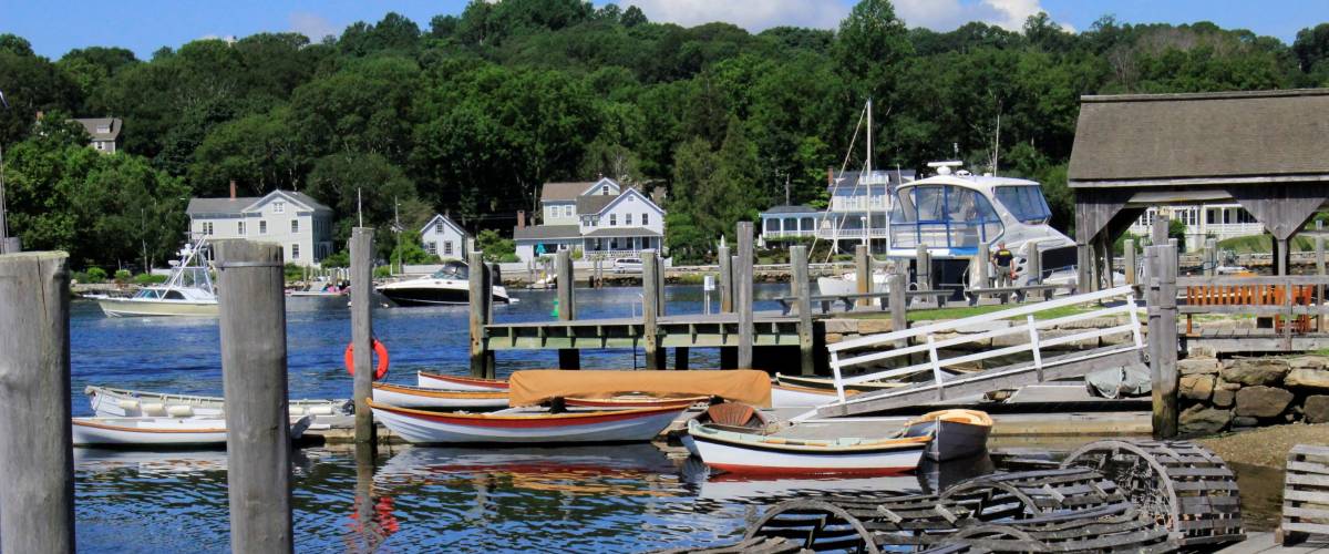 Lobster traps on dock at Mystic Seaport, Mystic CT