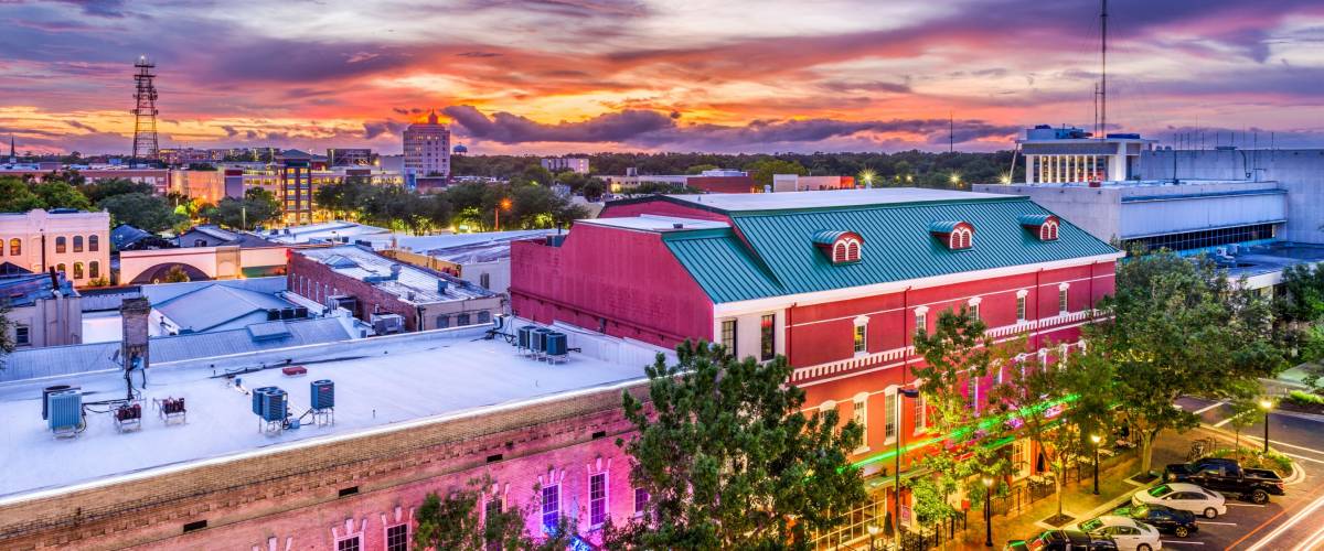 Gainesville, Florida, USA downtown cityscape.