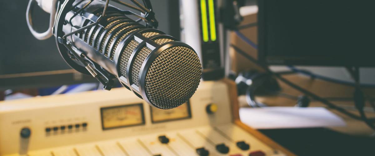 microphone in radio studio