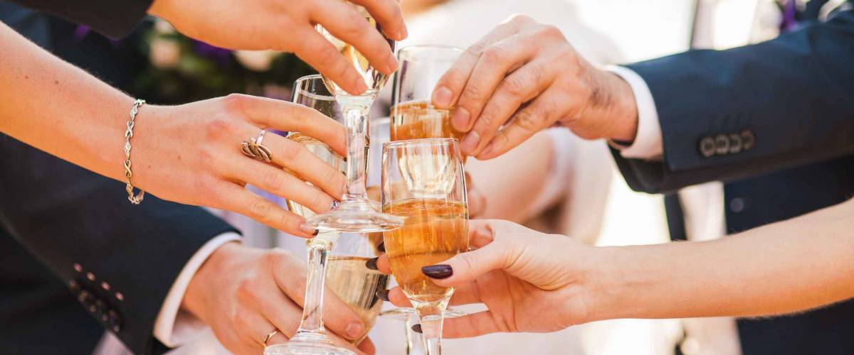 Bell glasses wedding celebration