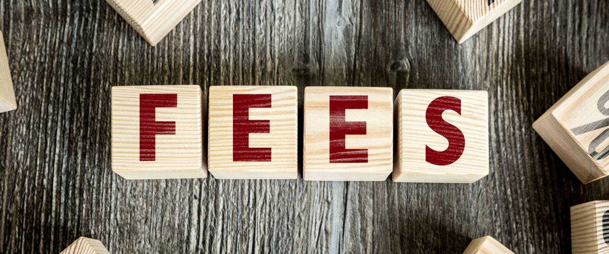 Wooden Blocks with the text: Fees