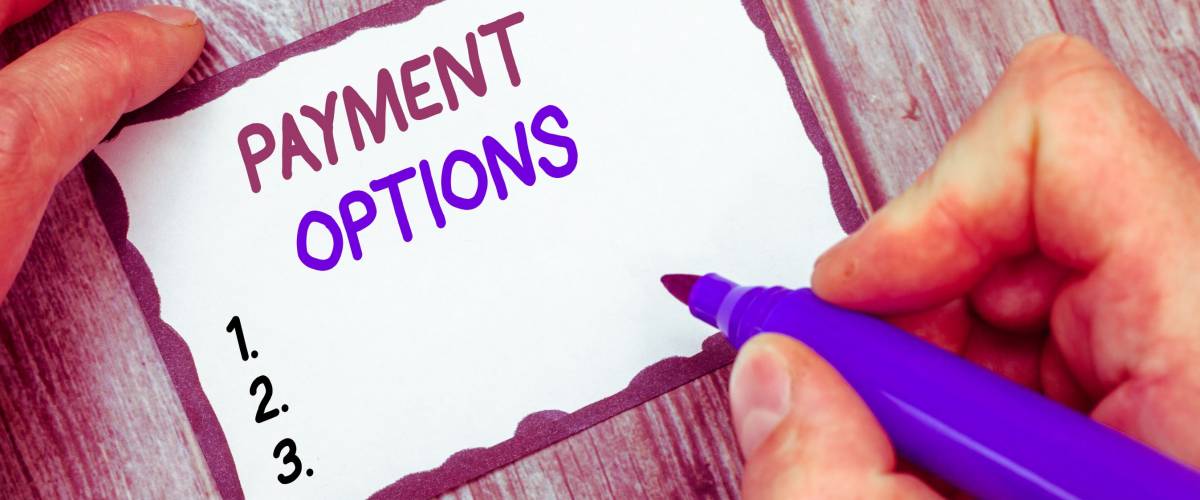 Word writing text Payment Options. Business concept for The way of chosen to compensate the seller of a service