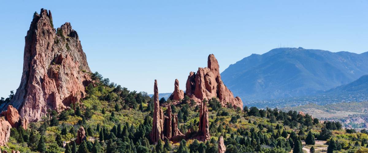 Balanced Rock at Garden of the Gods in Colorado Springs, Colorado.