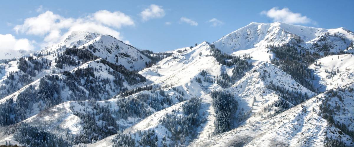 utah wasatch mountains in ogden just north of salt lake city which is popular for skiing snowboarding and other winter sports