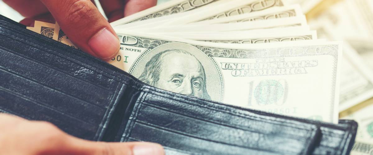 american money in a wallet
