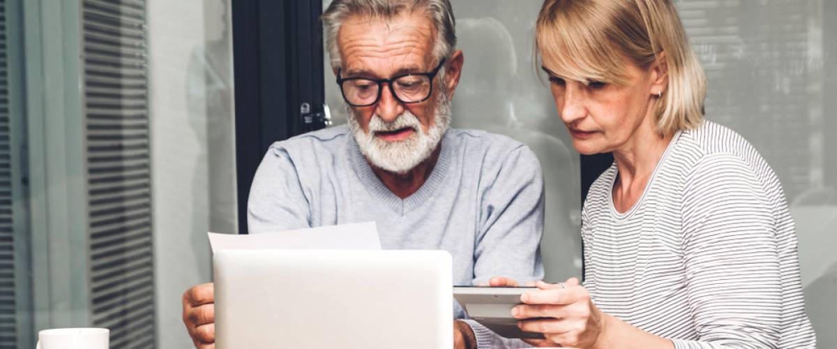 senior couple assessing finances