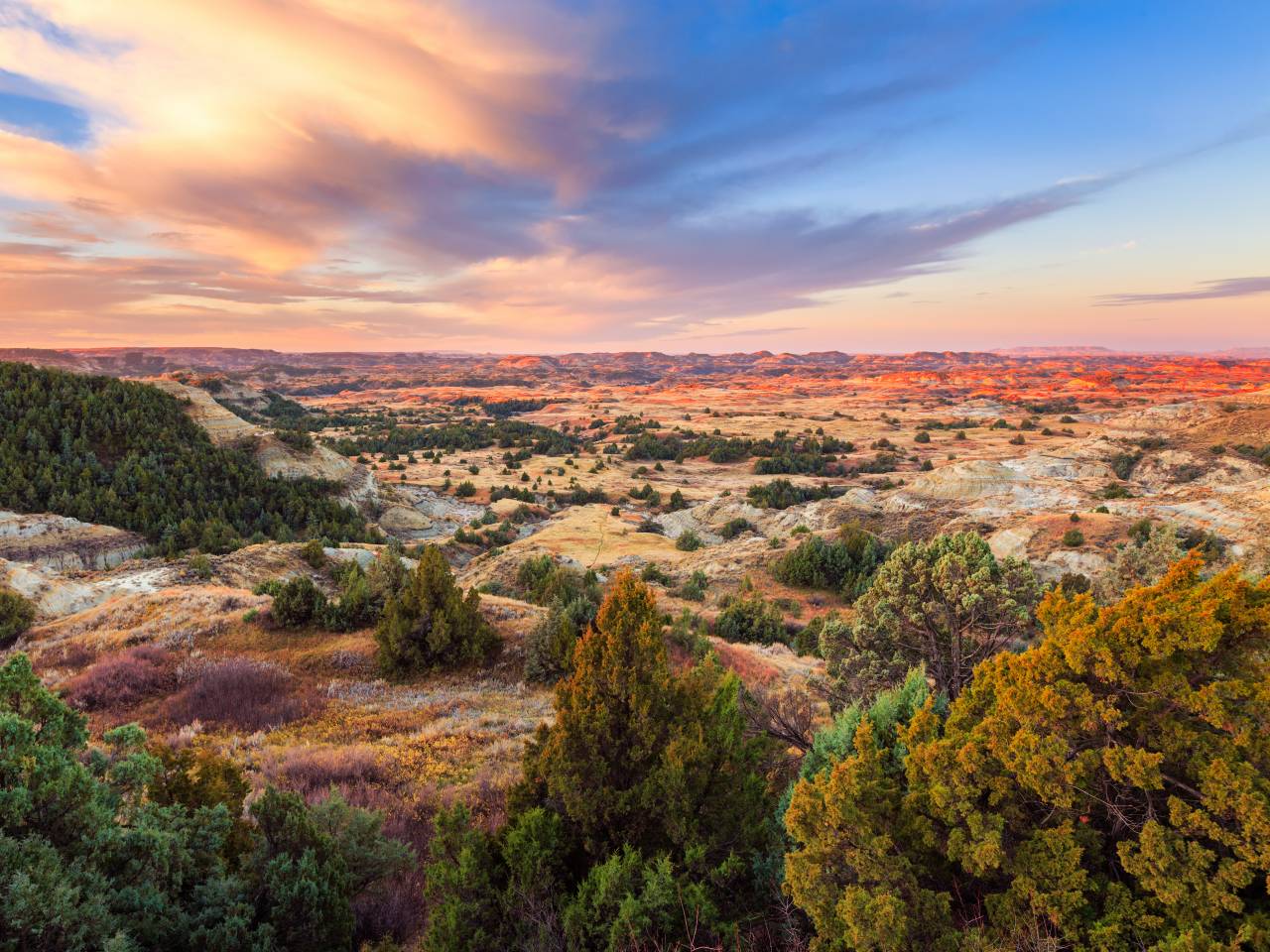 Sunrise over Theodore Roosevelt National Park, North Dakota