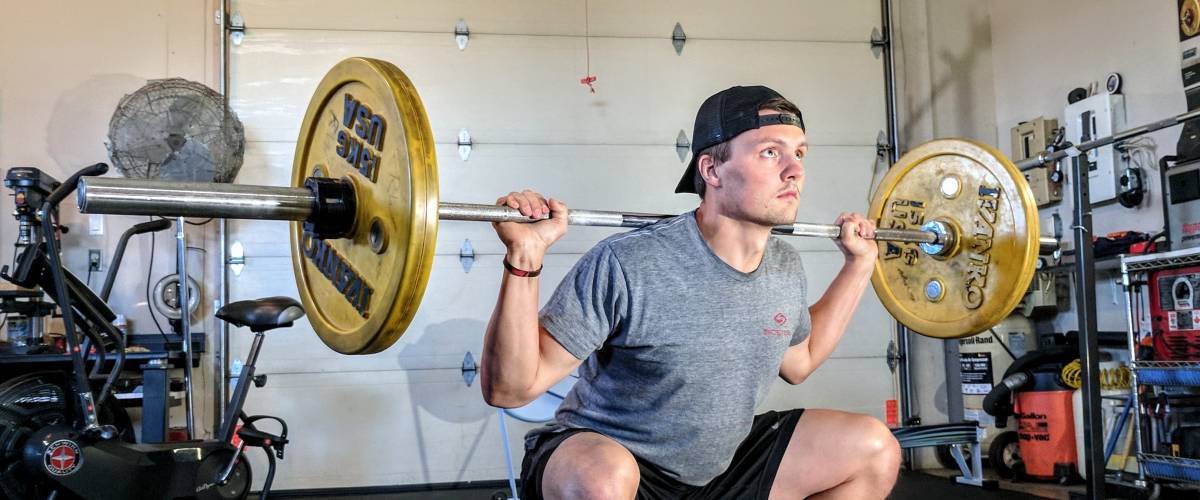 Man using a used set of weights