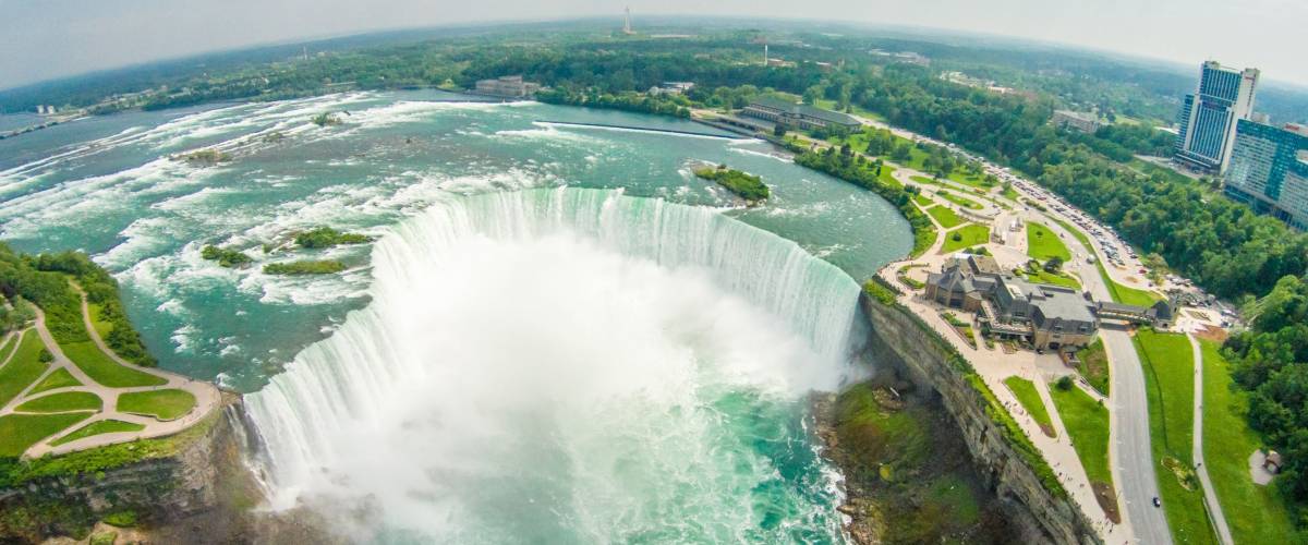 Niagara Falls Aerial skyline shot