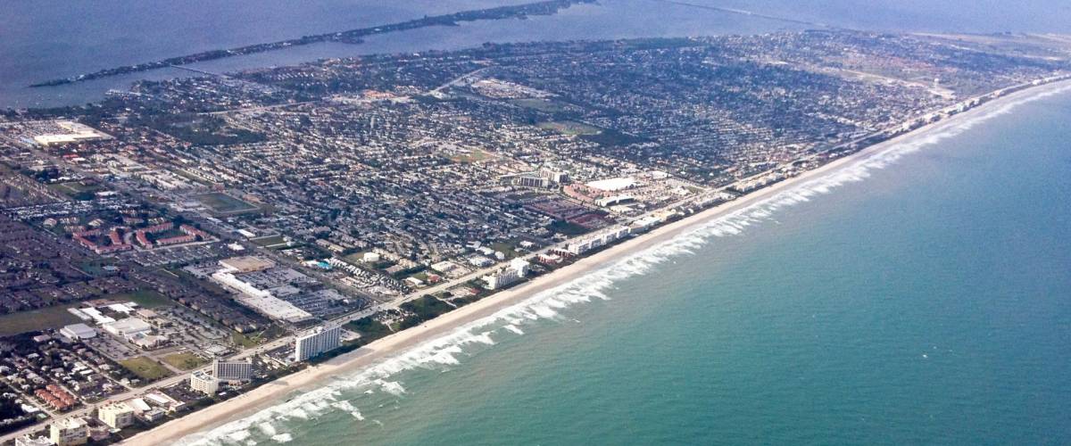 Aerial of Melbourne Beach Florida