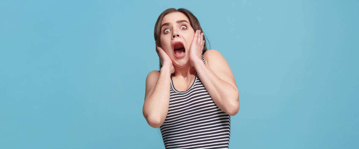 woman scared
