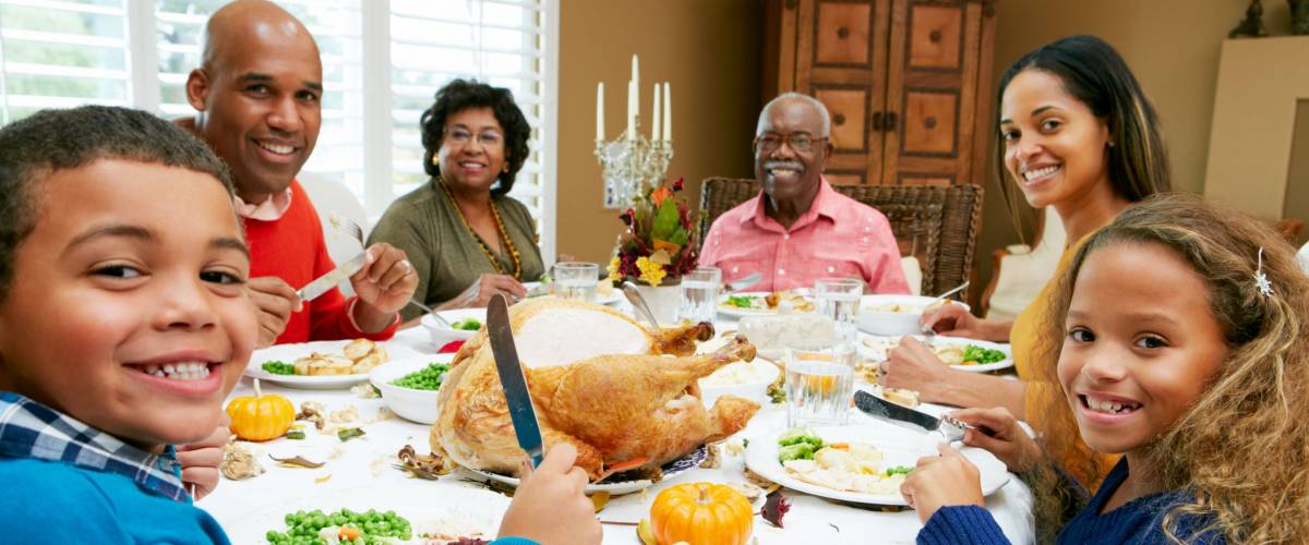 Multi Generation Family Celebrating Thanksgiving