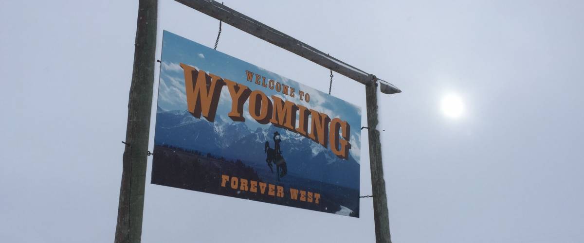 Wyoming welcome sign