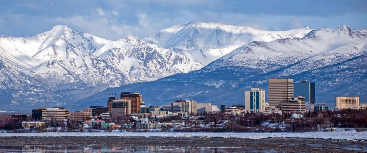 Anchorage Skyline with a winter reflection