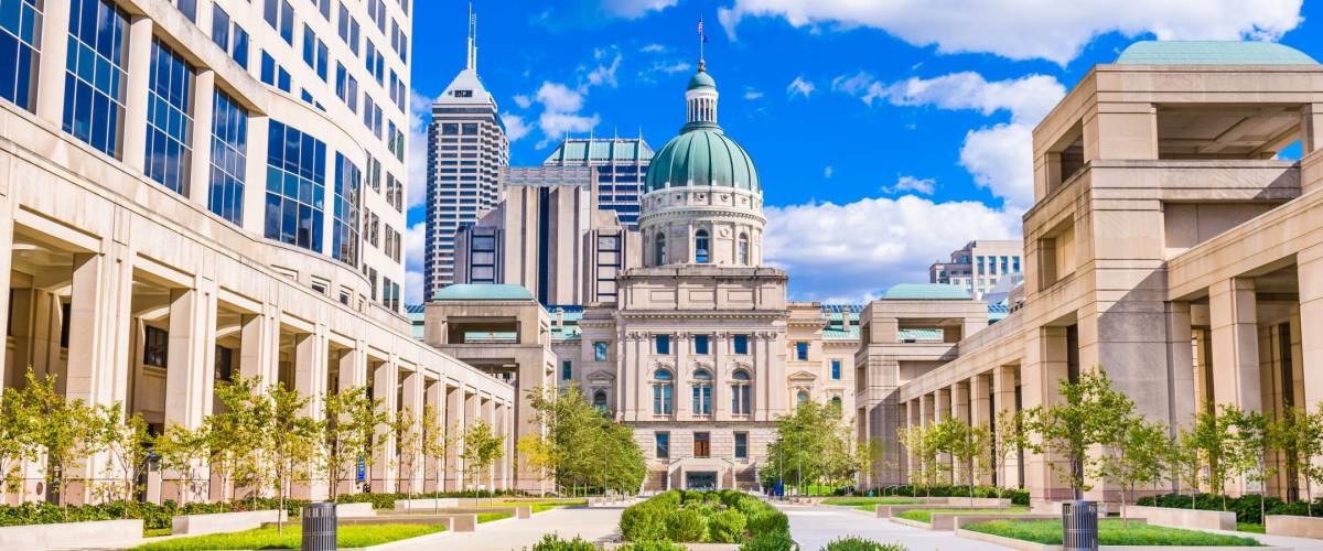 Indiana State Capitol Building in Indianapolis, Indiana, USA.