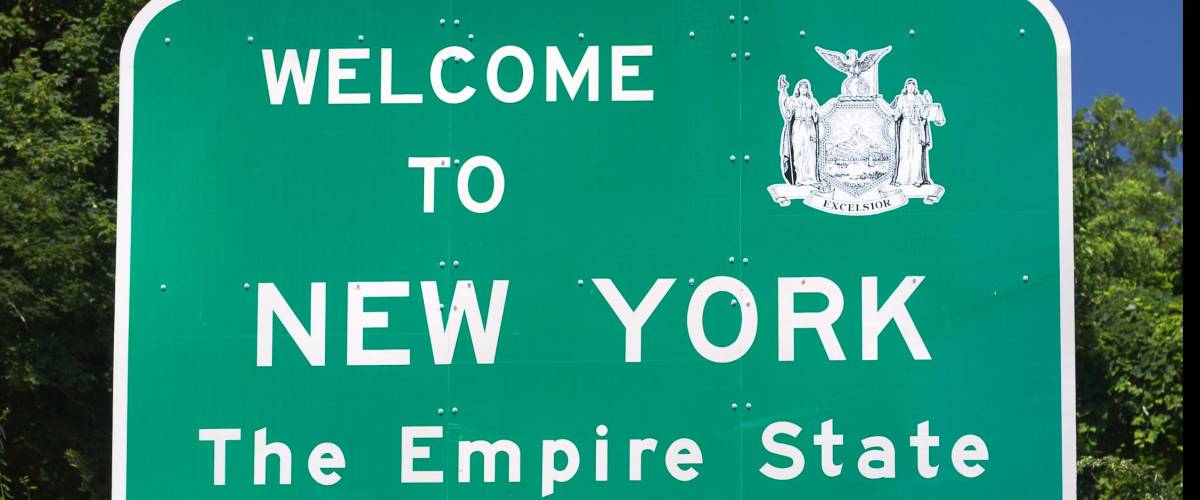 Welcome to New York road sign