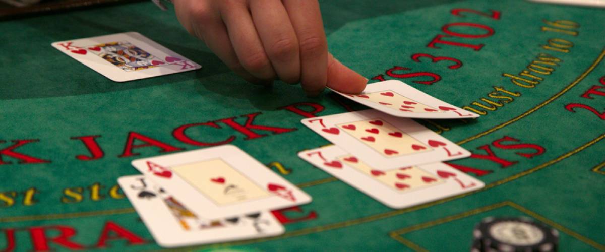 blackjack table closeup
