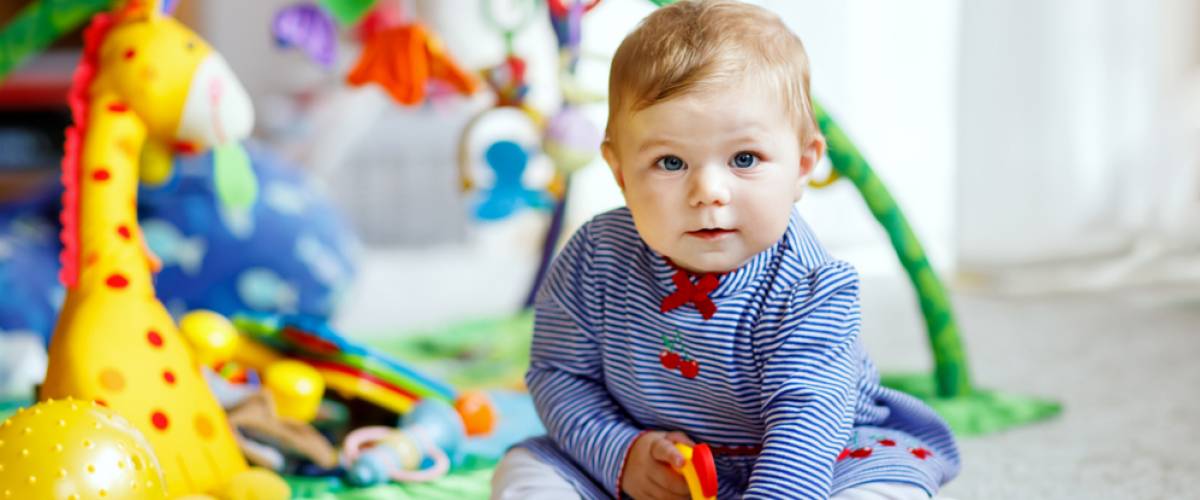 cutest baby EVER playing with toys