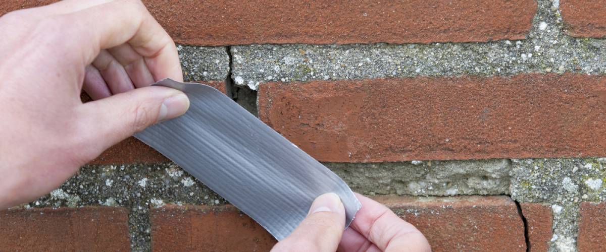 duct tape fixing wall