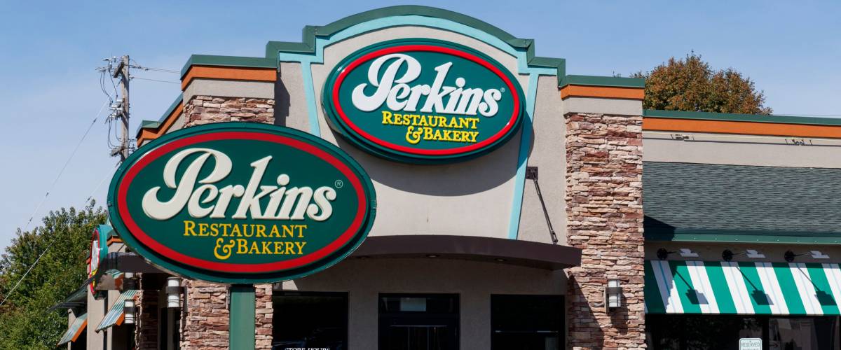 Urbana - Circa August 2019: Perkins Family Restaurant and Bakery Location. Perkins and Marie Callender's are sister restaurants I