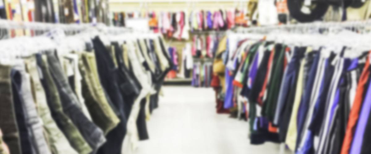 cloth aisle,some scene in thrift store.-blurred.