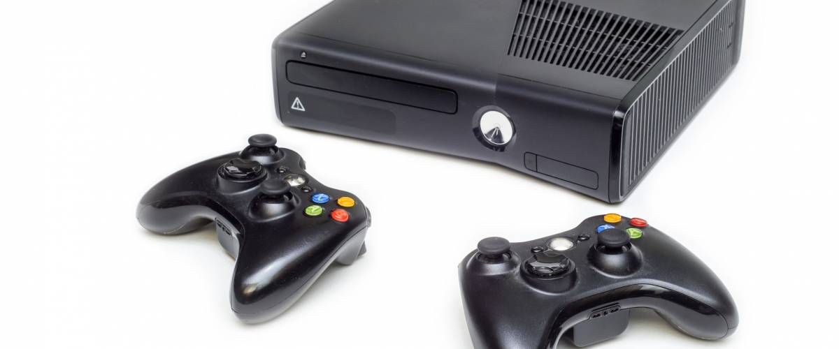 Game console isolated on white background