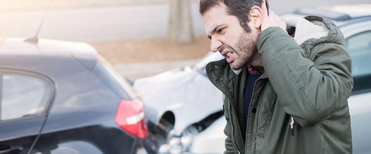 Man feeling bad after one car crash accident