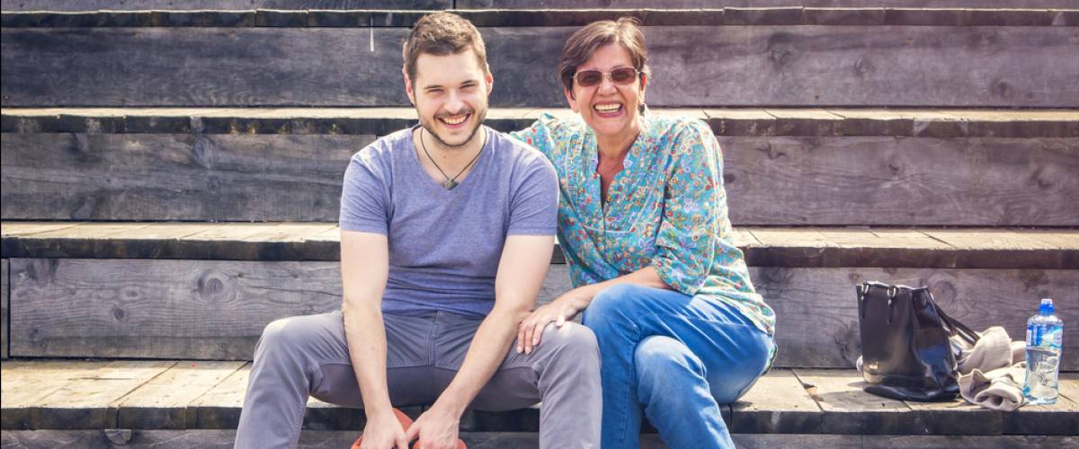 mom with adult son