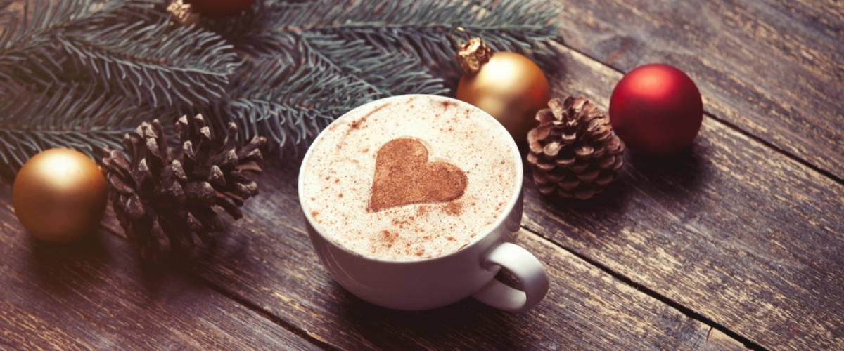 latte with foam heart