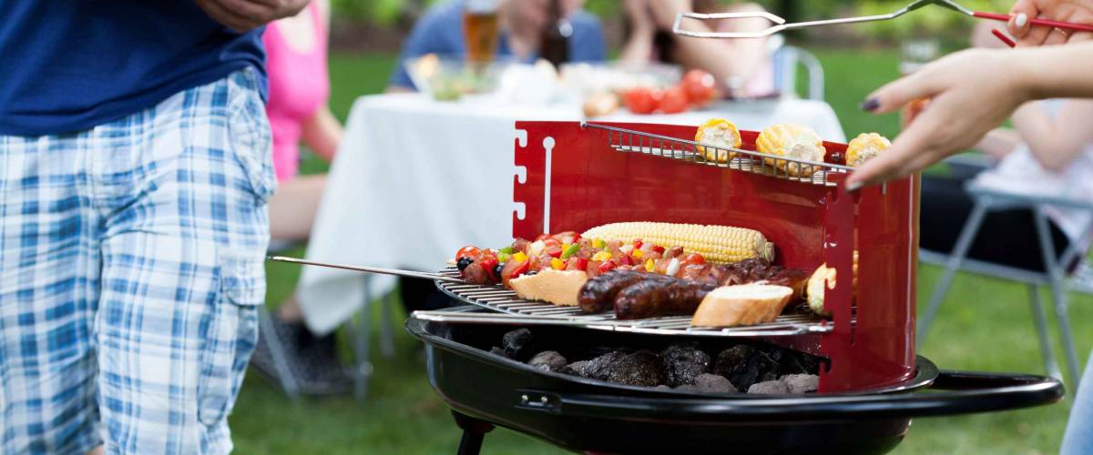 Friends having nice fun on grill party